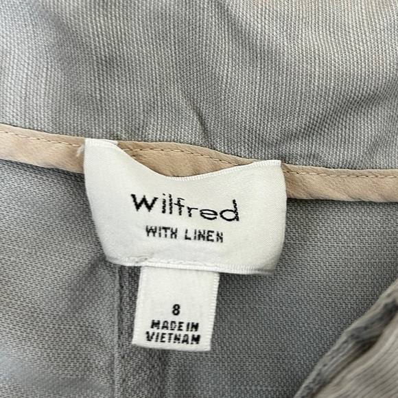 Aritzia Wilfred Vichy Mini Skirt Linen In Grey Color - Picture 7 of 10